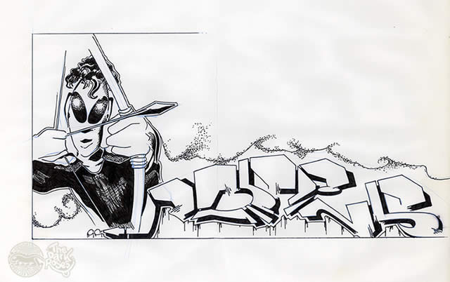 Blackbook: Roses... sketch by DoggieDoe - The Dark Roses - Göteborg, Sweden 1987